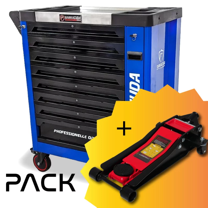l1 PACK : Servante d’atelier Barracuda Racing 1 MAX + Cric extra-plat – Image 1