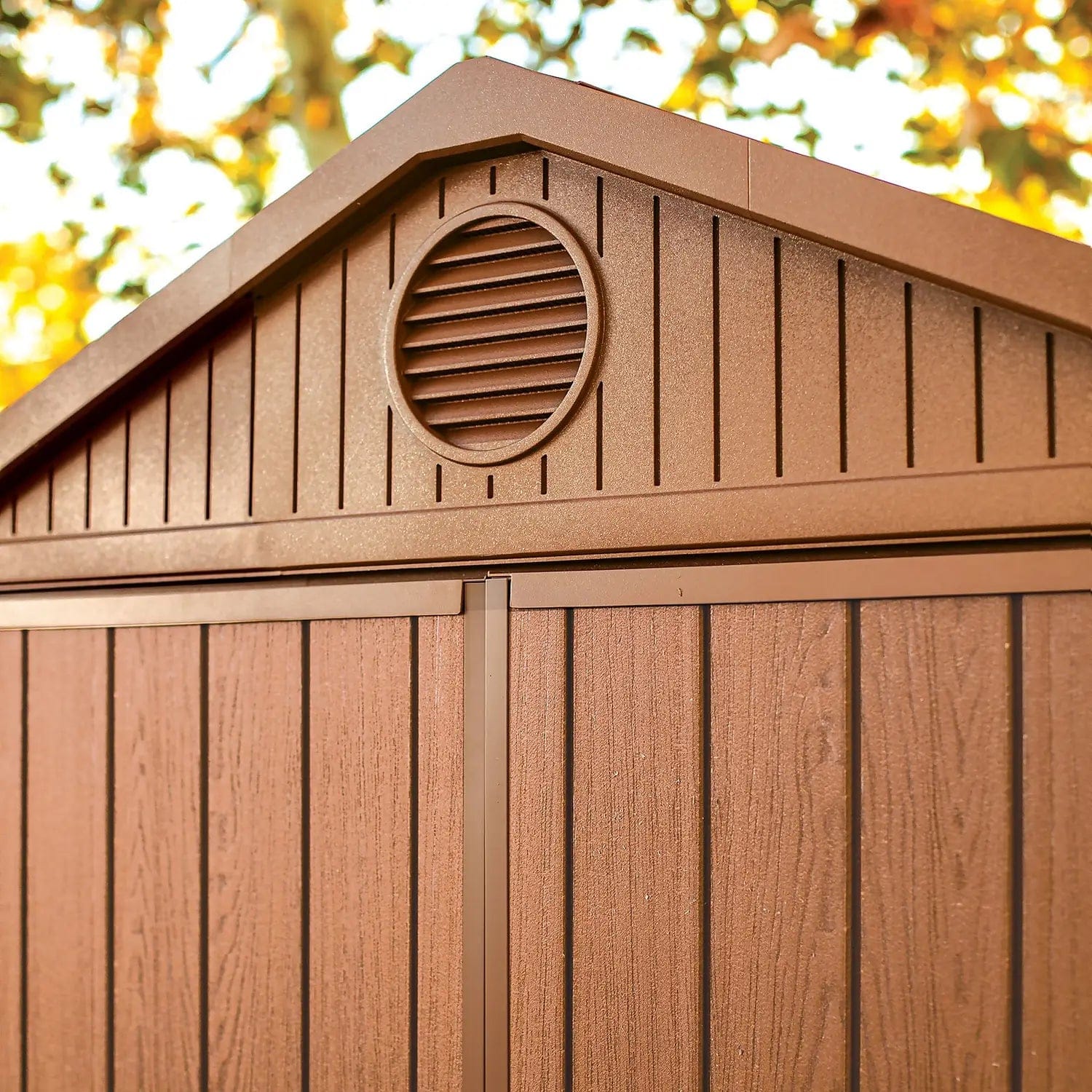 Abri Keter Darwin 8 x 6 pi en résine à toit à deux pentes, deux portes, plancher et une fenêtre – Image 6