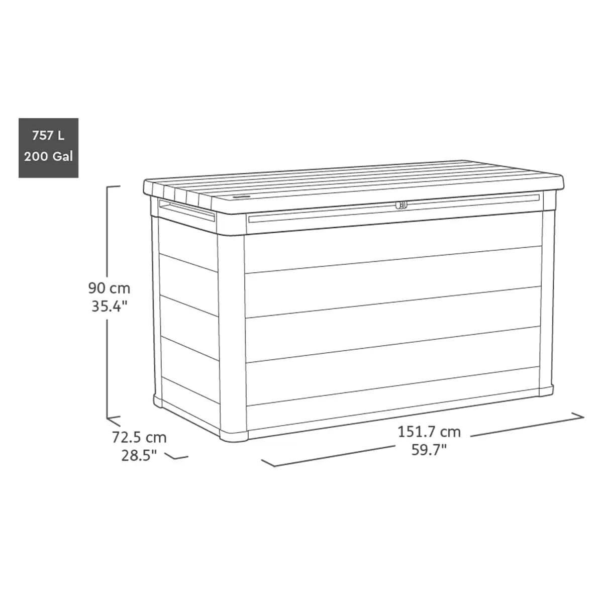 Boîte de rangement en plastique Keter Cortina 757L – Grise – Image 6