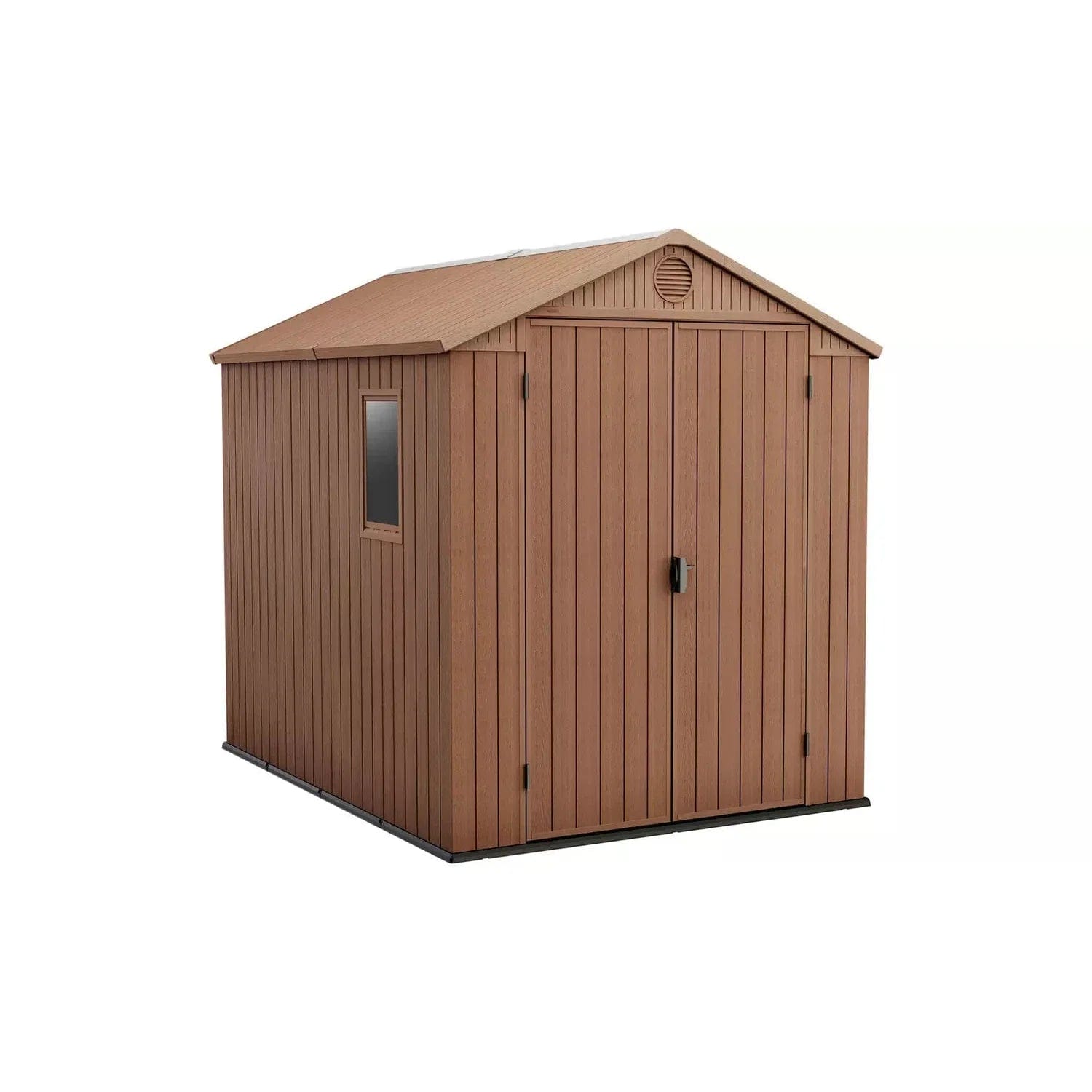 Abri Keter Darwin 8 x 6 pi en résine à toit à deux pentes, deux portes, plancher et une fenêtre