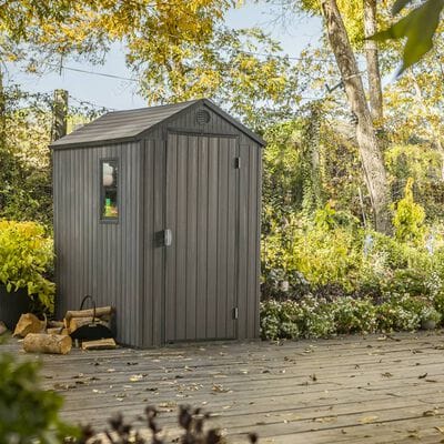Abri de jardin robuste Keter Darwin 4 x 6 pi en résine grise – Image 4