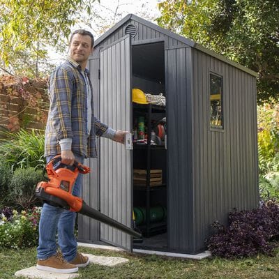 Abri de jardin robuste Keter Darwin 4 x 6 pi en résine grise – Image 3