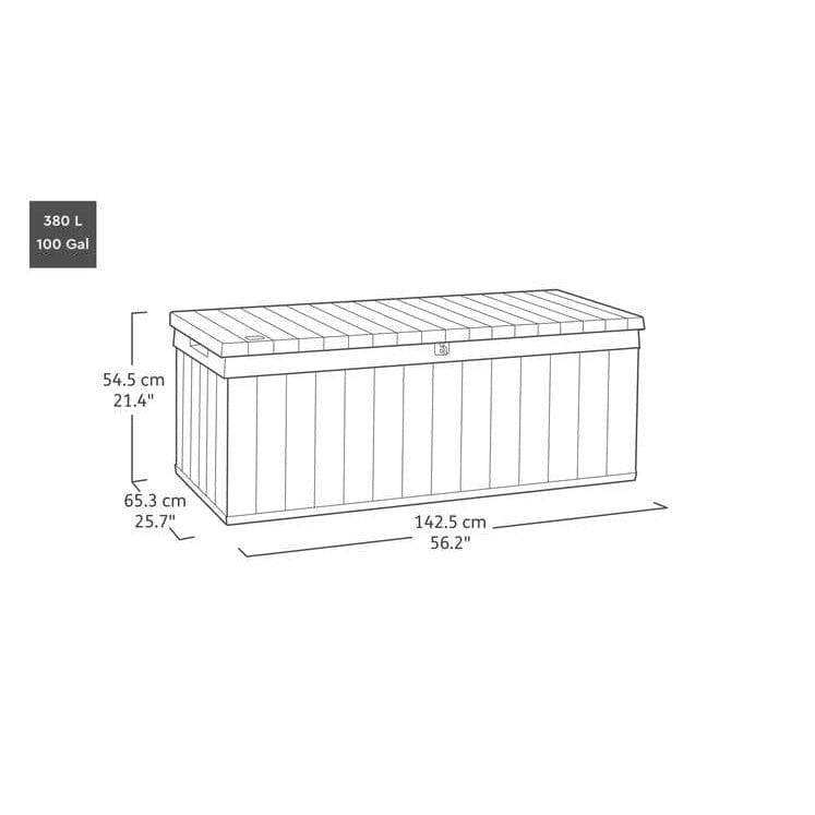 Boîte de rangement en plastique Keter Darwin 380L – Grise – Image 4