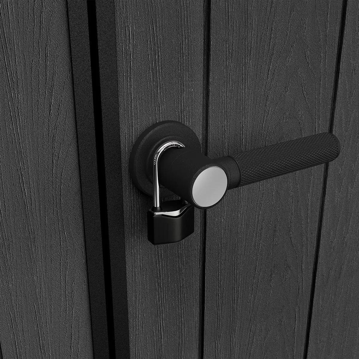 Abri de jardin Keter Newton Plus Vertical 7 x 7,5 pi en résine grise, deux portes, plancher et deux fenêtres (base incluse) – Image 5
