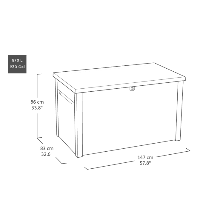 Boîte de rangement en plastique Keter Java 870 litres - Grise – Image 5