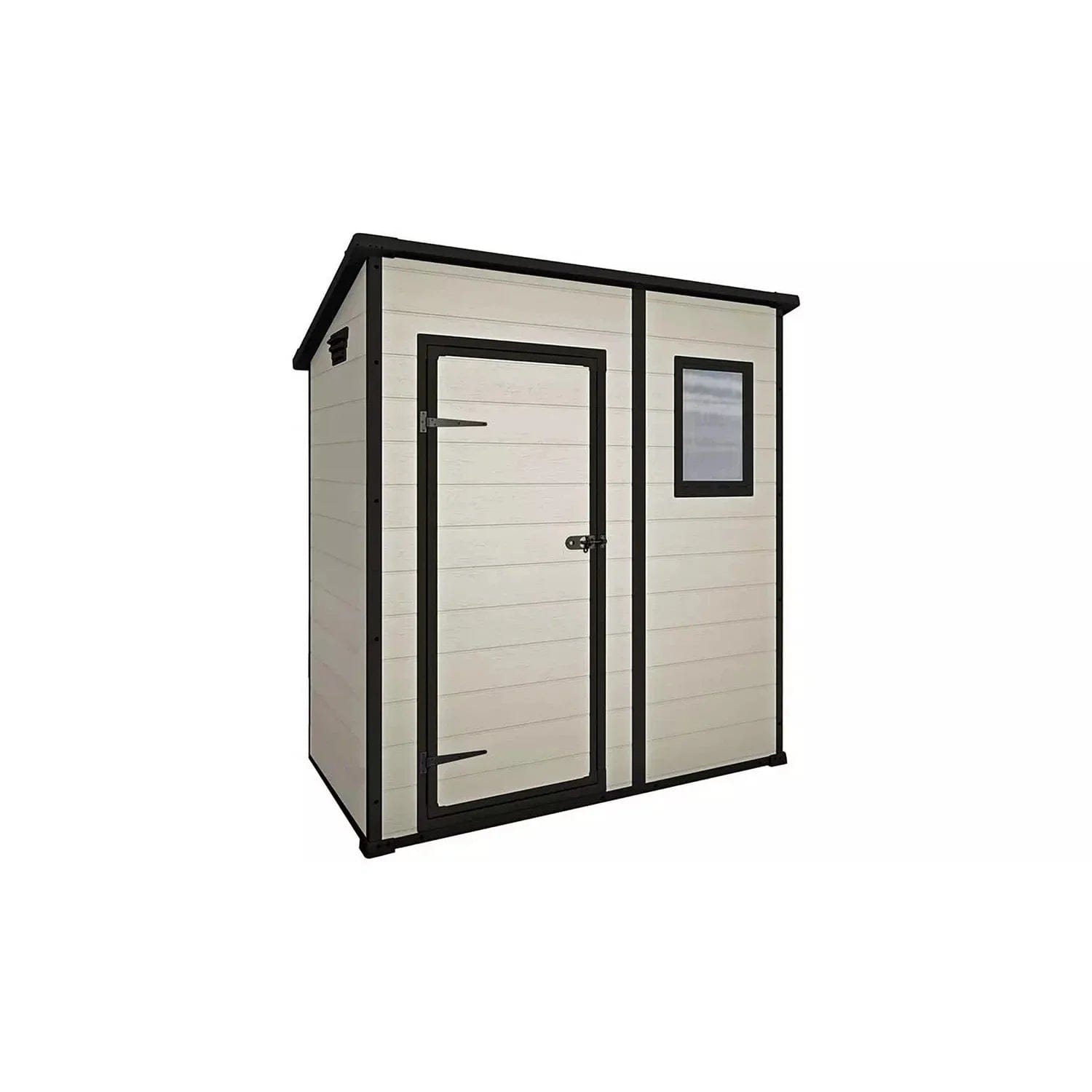 Abri de rangement Keter Manor 6 x 4 pi en résine beige à toit monopente – Image 2