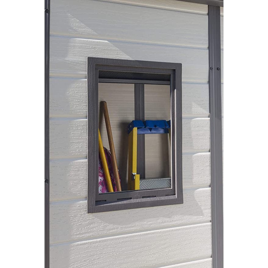 Abri de rangement Keter Manor 6 x 4 pi en résine beige à toit monopente – Image 5