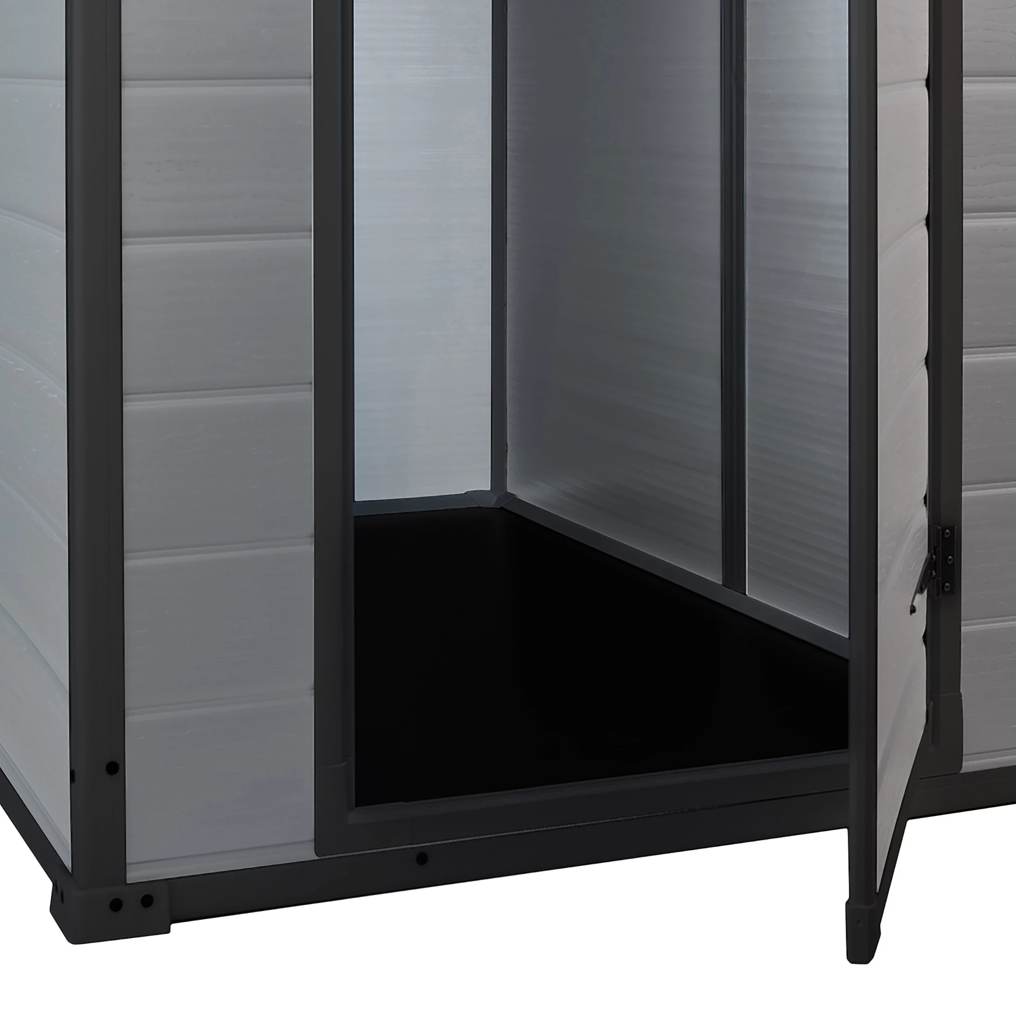Abri Klikstrom Senner 6 x 4 pi gris à toit monopente, avec plancher et une fenêtre – Image 2