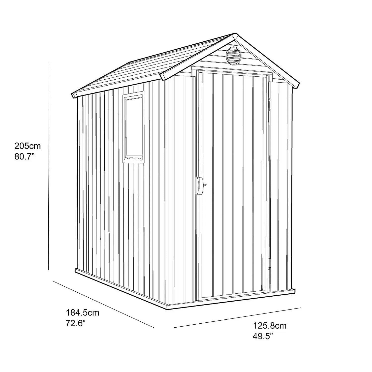 Abri de jardin robuste Keter Darwin 4 x 6 pi en résine grise – Image 7