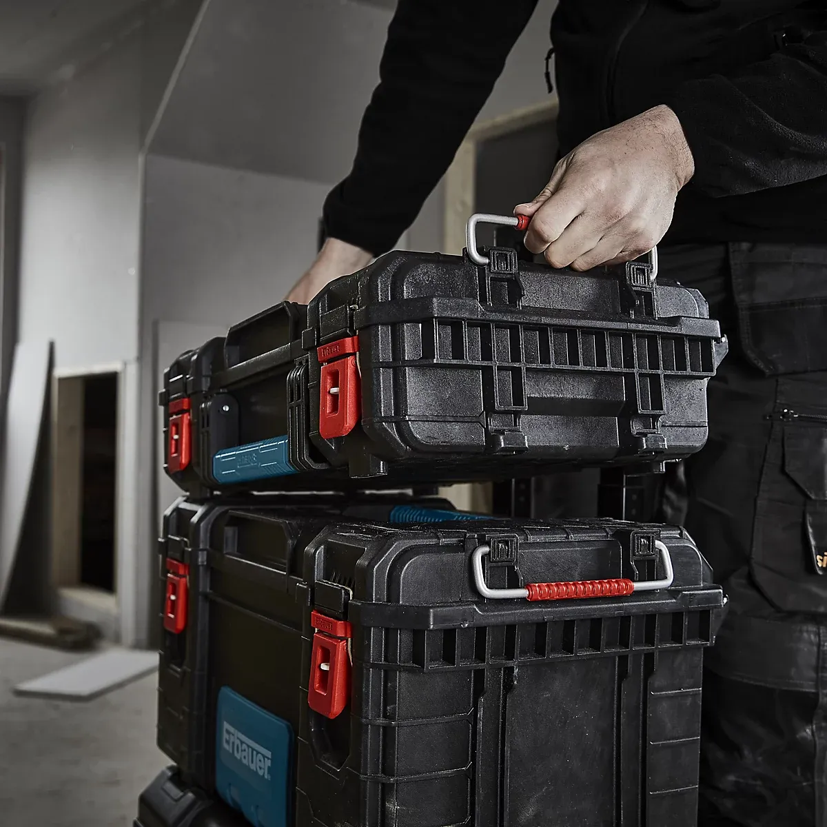 Ensemble modulaire de 3 caisses à outils Erbauer Connecx – Image 4