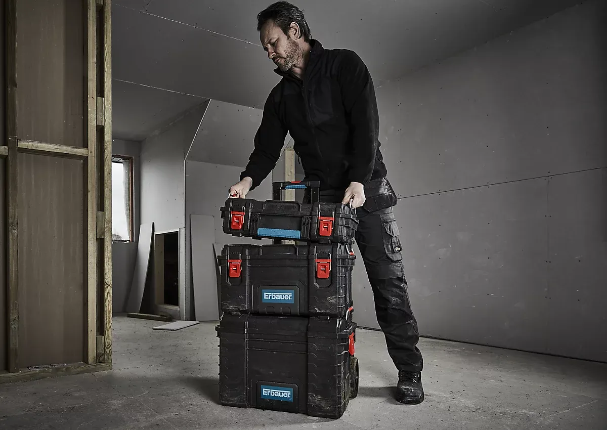Ensemble modulaire de 3 caisses à outils Erbauer Connecx – Image 7