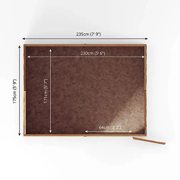 Abri en bois Mercia Overlap 8 x 6 pi à toit à deux pentes inversé, avec plancher et deux fenêtres – Image 7